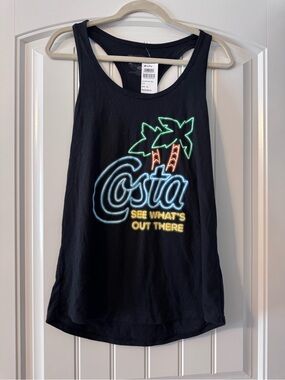 Costa Black Tank with Neon Sign Palm Logo